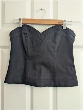 bebe Black Strapless Bustier Top